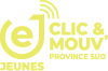 Logo for Clic & Move in yellow, featuring a circular icon and the text 'CLIC & MOVE'.