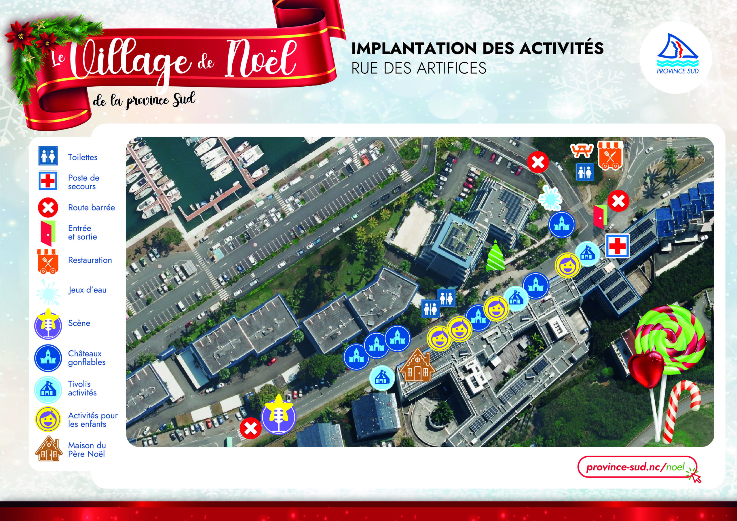 plan de l'implantation des activités, rue des artifices